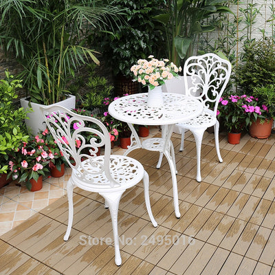 Set table with 2 chairs in Antique Copper