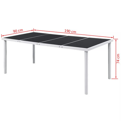 New Arrival 9 Pieces Outdoor Dining Set Steel Black