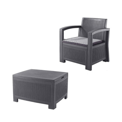 Furgle Outdoor Patio Sectional Conversation Sofa Set Waterproof PE Furniture Set Cushions and Coffee Table for Backyard Pool