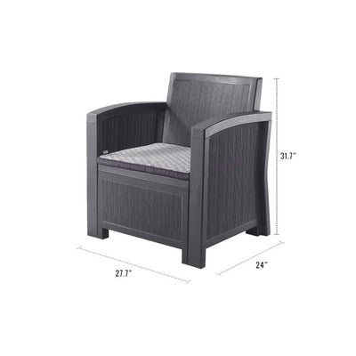 Furgle Outdoor Patio Sectional Conversation Sofa Set Waterproof PE Furniture Set Cushions and Coffee Table for Backyard Pool