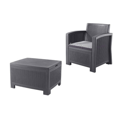 Furgle Outdoor Patio Sectional Conversation Sofa Set Waterproof PE Furniture Set Cushions and Coffee Table for Backyard Pool