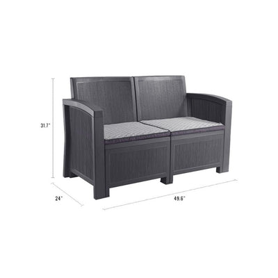 Furgle Outdoor Patio Sectional Conversation Sofa Set Waterproof PE Furniture Set Cushions and Coffee Table for Backyard Pool