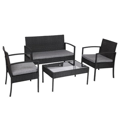 4pcs/set Modern Outdoor Patio Rattan Wicker Furniture Set