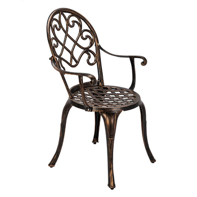Aluminum Outdoor 3 Piece Patio Set of Table and Chairs