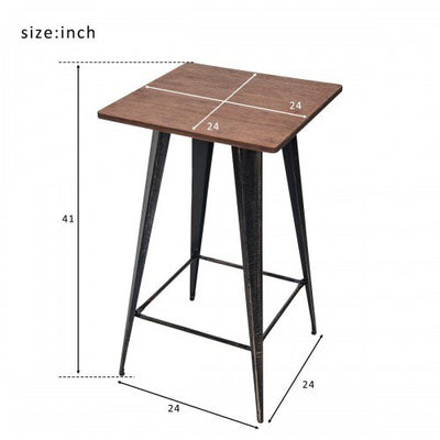 40 Inch High Vintage Bistro Table Metal Rectangular