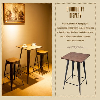 40 Inch High Vintage Bistro Table Metal Rectangular