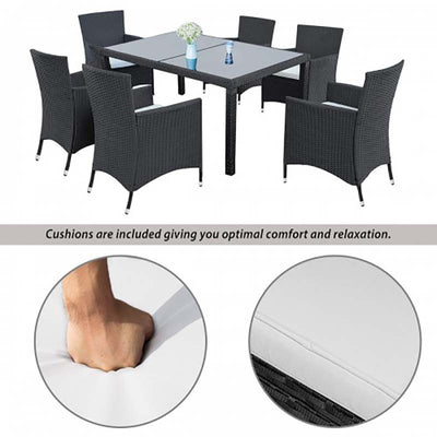 7 Piece Outdoor Garden Furniture Rattan Wicker Dining Set