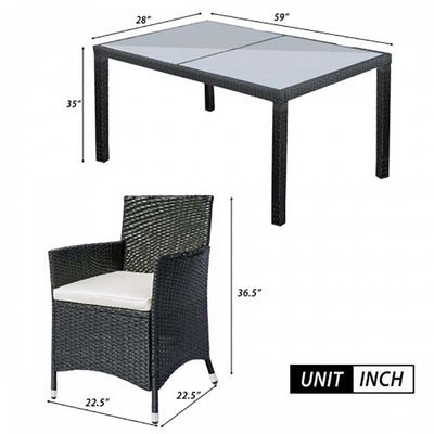 7 Piece Outdoor Garden Furniture Rattan Wicker Dining Set