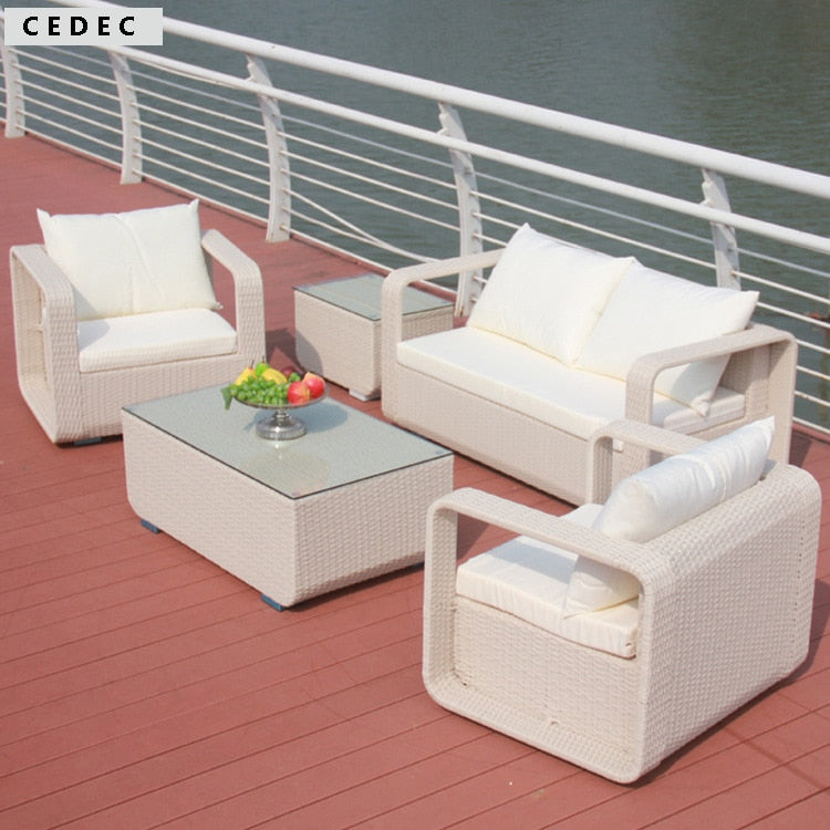 Comfort Paisley  Outdoor Patio Sofa Set with Cushion set of 4 pcs