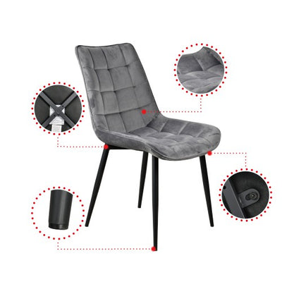Metal Legs, Velvet Cushion Seat