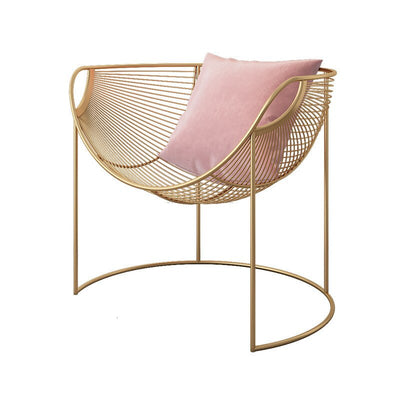 Gold Metal Pink Restaurant Chairs set