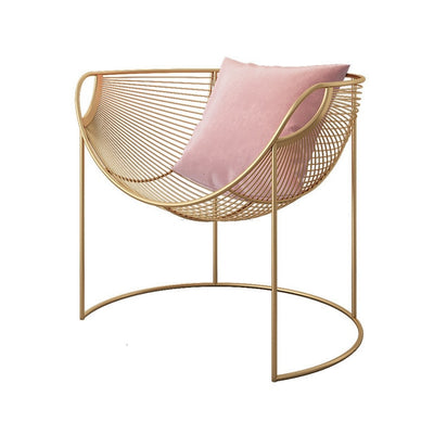 Gold Metal Pink Restaurant Chairs set
