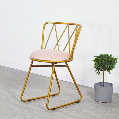 Golden Iron Backrest Dining Chair Creative Dessing