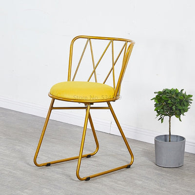 Golden Iron Backrest Dining Chair Creative Dessing