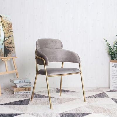 Minimalist Gold Metal Chair Simplicity Restaurant