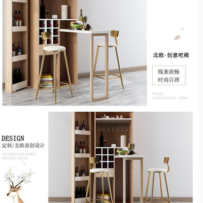 golden bar tables and chairs light luxury