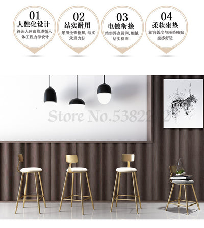 golden bar tables and chairs light luxury
