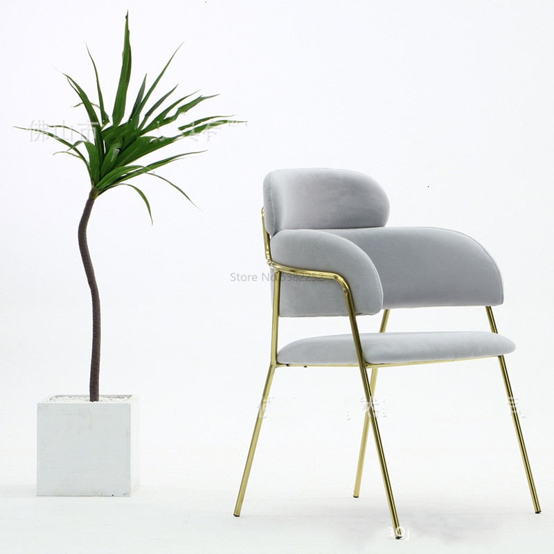 Gold Metal Chair Modern Dining