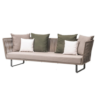 Deep Seating Patio Sofa Set / All Weather Resin Wicker Woven / Rustproof Steel Frame