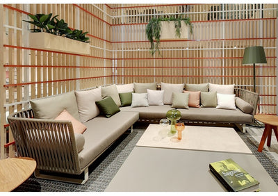 Deep Seating Patio Sofa Set / All Weather Resin Wicker Woven / Rustproof Steel Frame