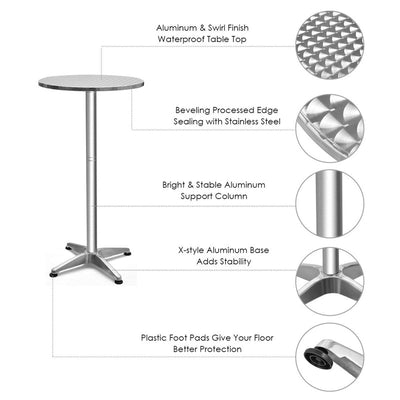 Aluminium Round Folding Desktop Bar Table